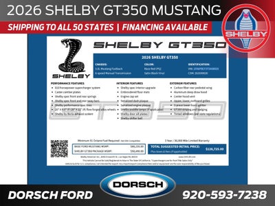 2026 Ford Mustang Shelby GT350