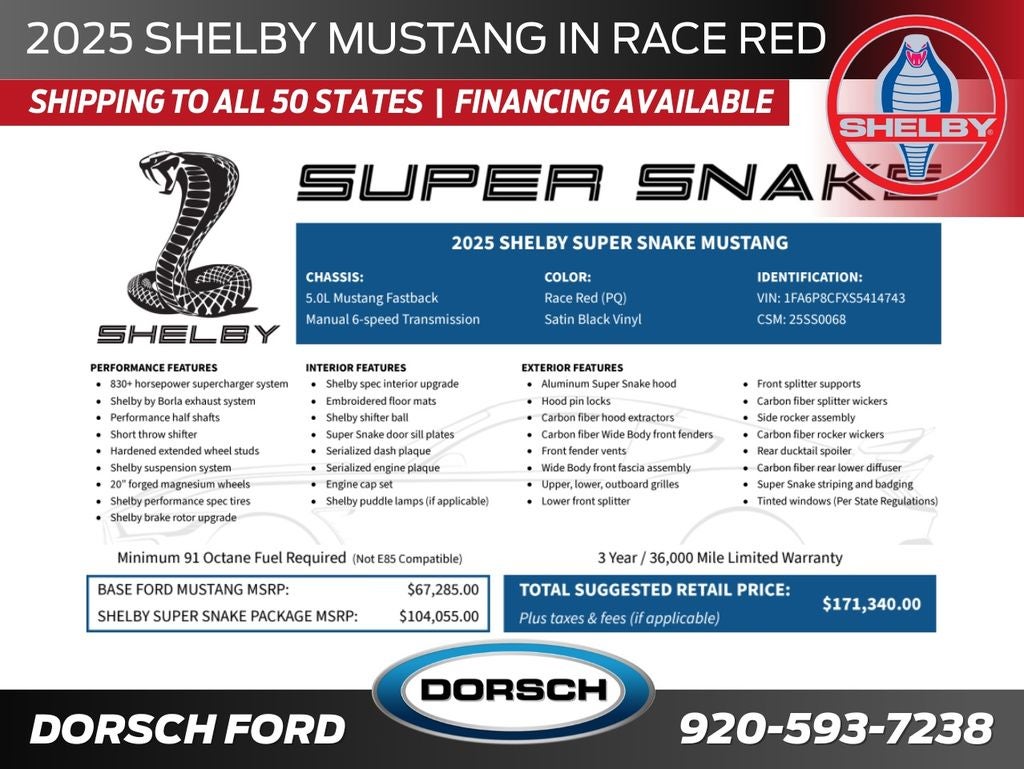 2025 Ford Mustang Shelby Super Snake