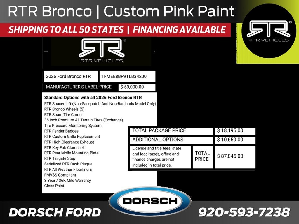 2026 Ford Bronco RTR Outer Banks