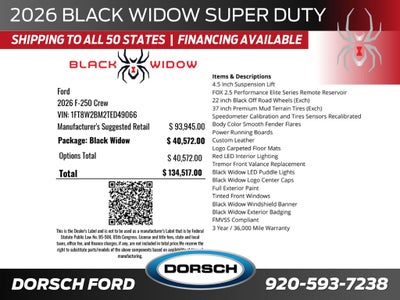 2026 Ford F-250SD Black Widow
