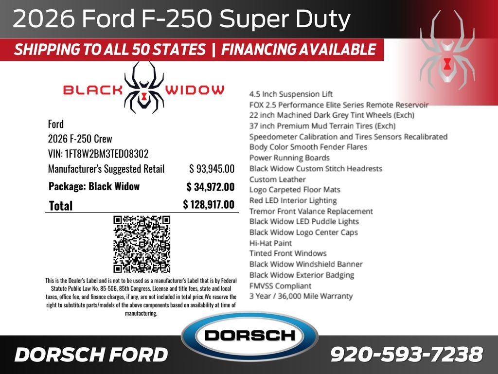 2026 Ford F-250SD Black Widow
