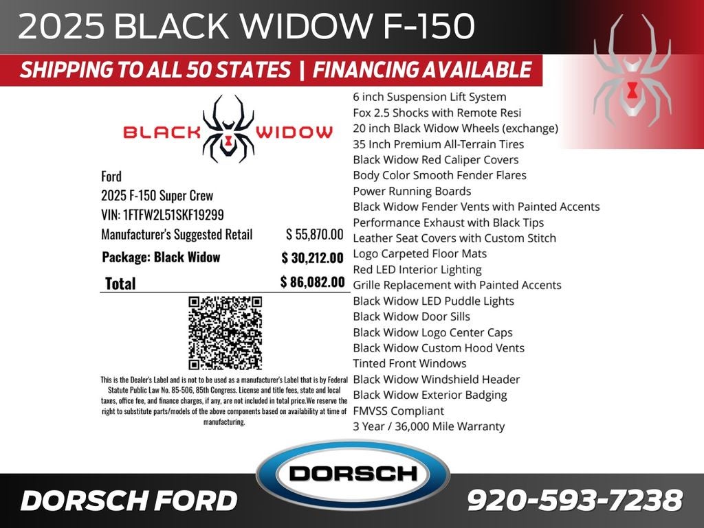 2025 Ford F-150 Black Widow