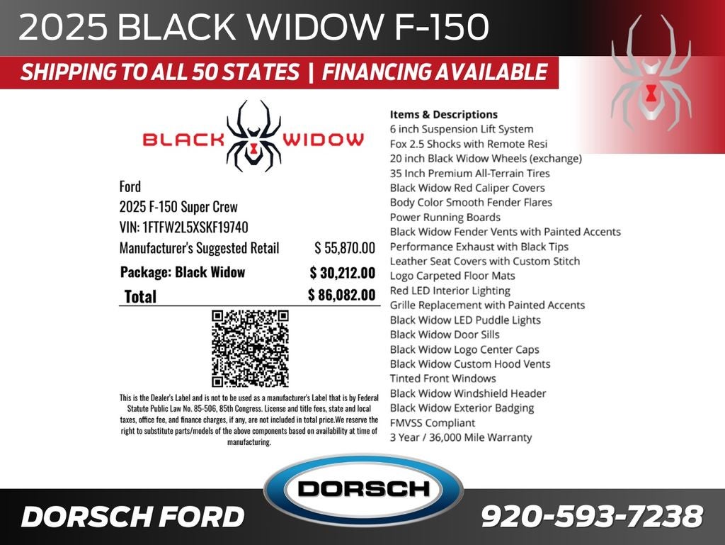 2025 Ford F-150 Black Widow