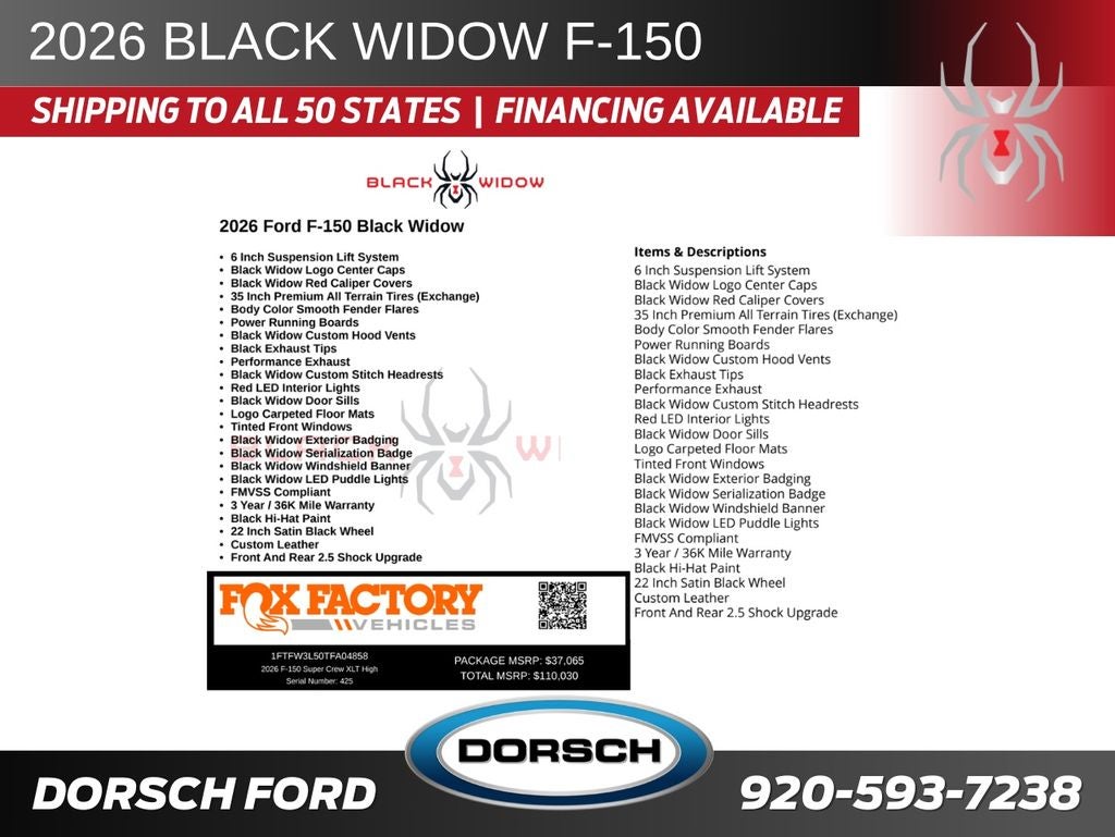 2026 Ford F-150 Black Widow