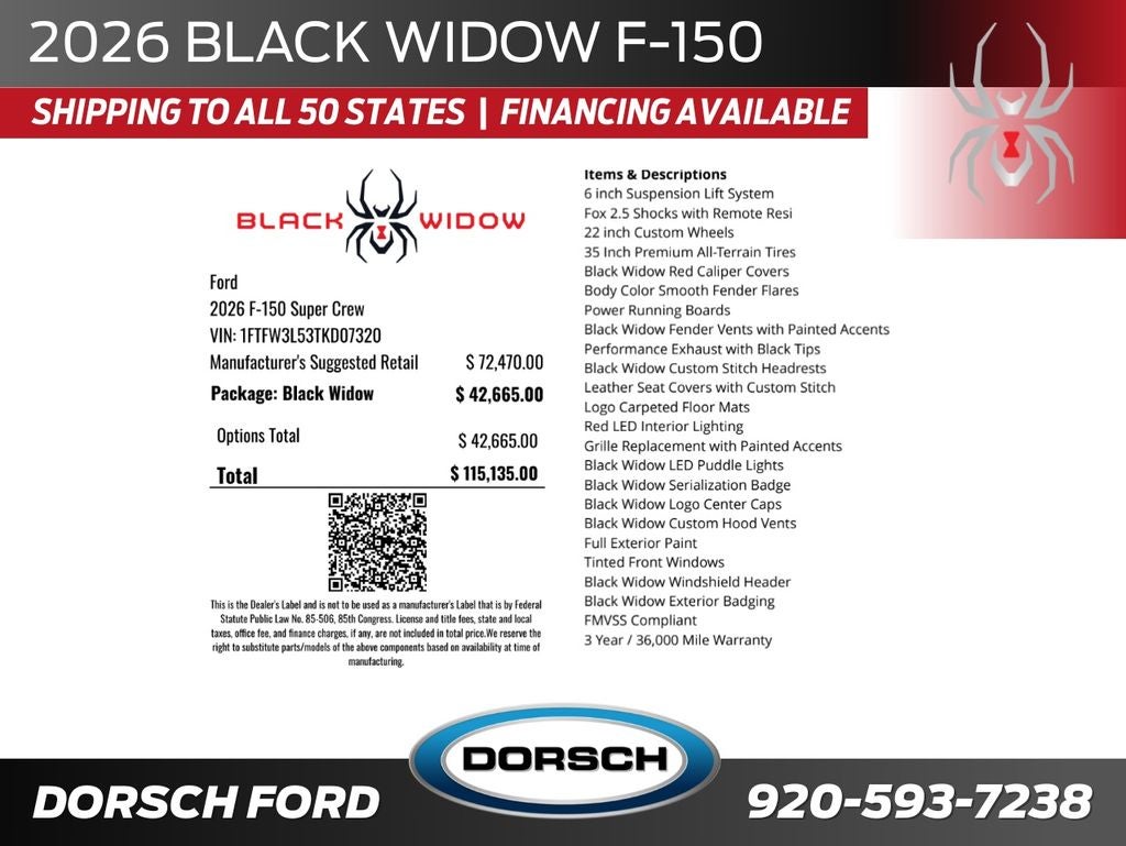 2026 Ford F-150 Black Widow