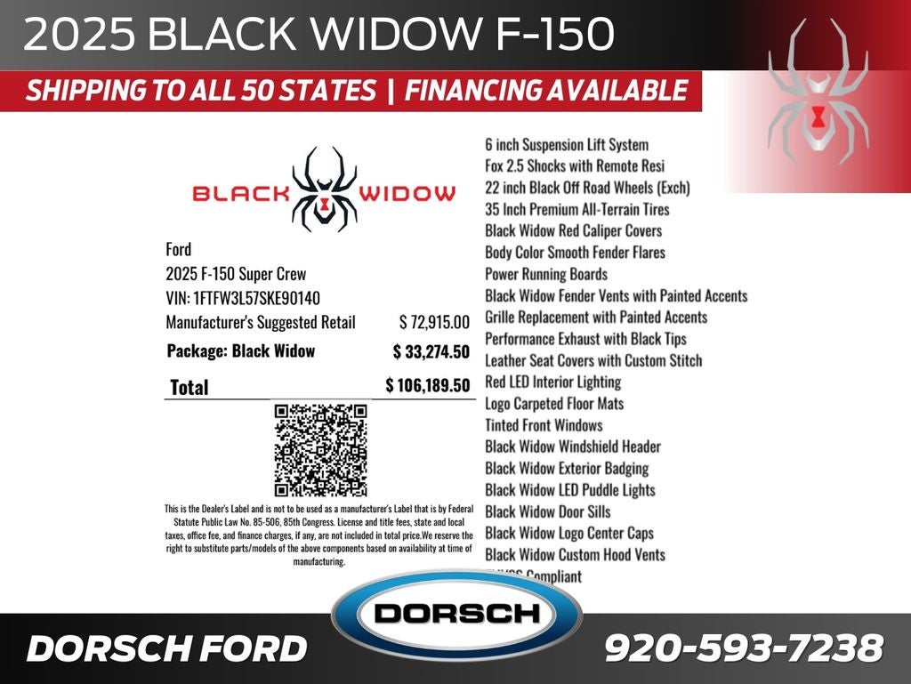 2025 Ford F-150 Black Widow