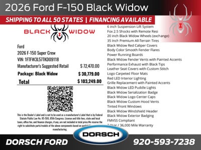 2026 Ford F-150 Black Widow