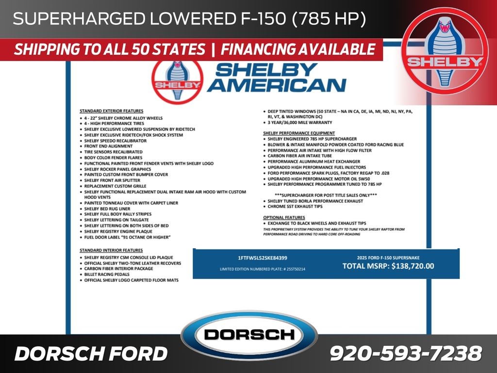 2025 Ford F-150 Shelby Super Snake Supercharged