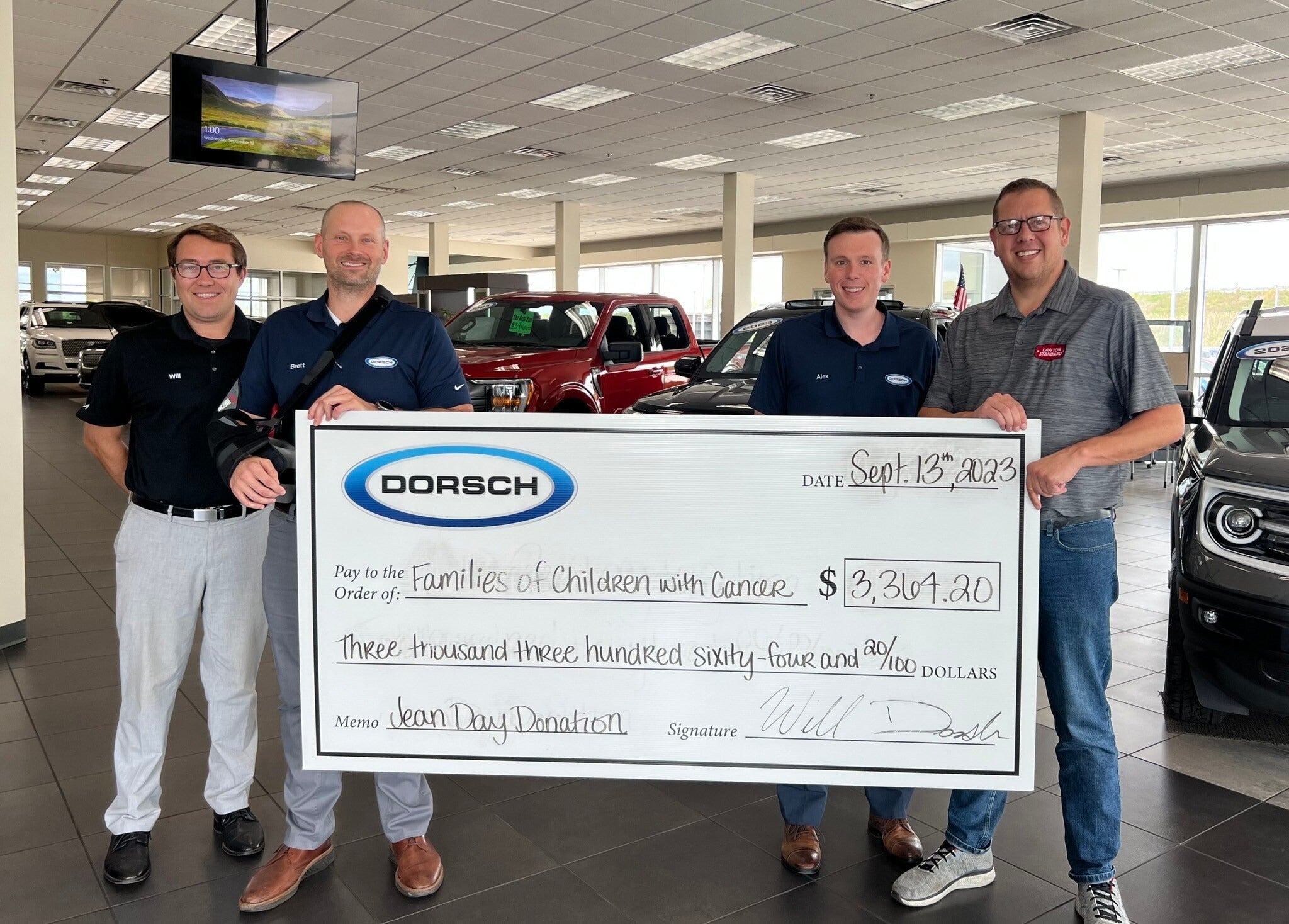 Dorsch Auto Group donation check