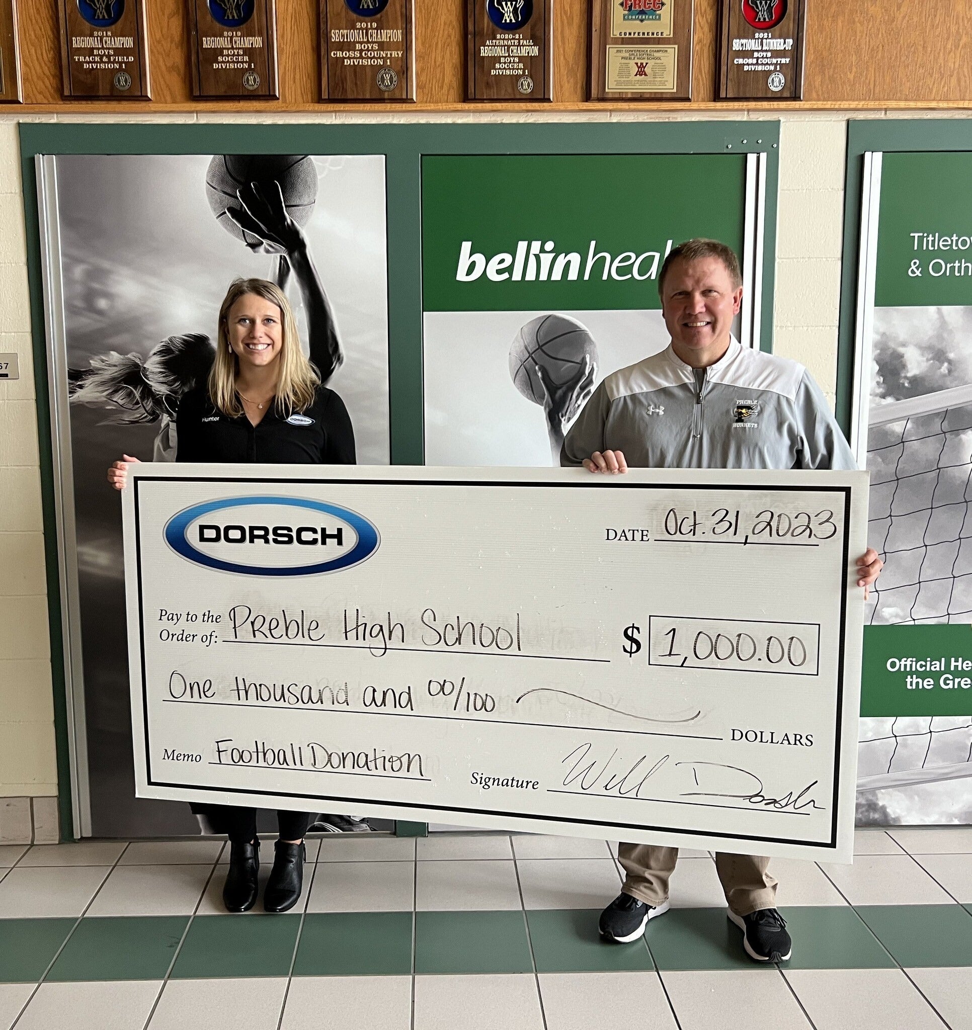 Dorsch Auto Group donation check