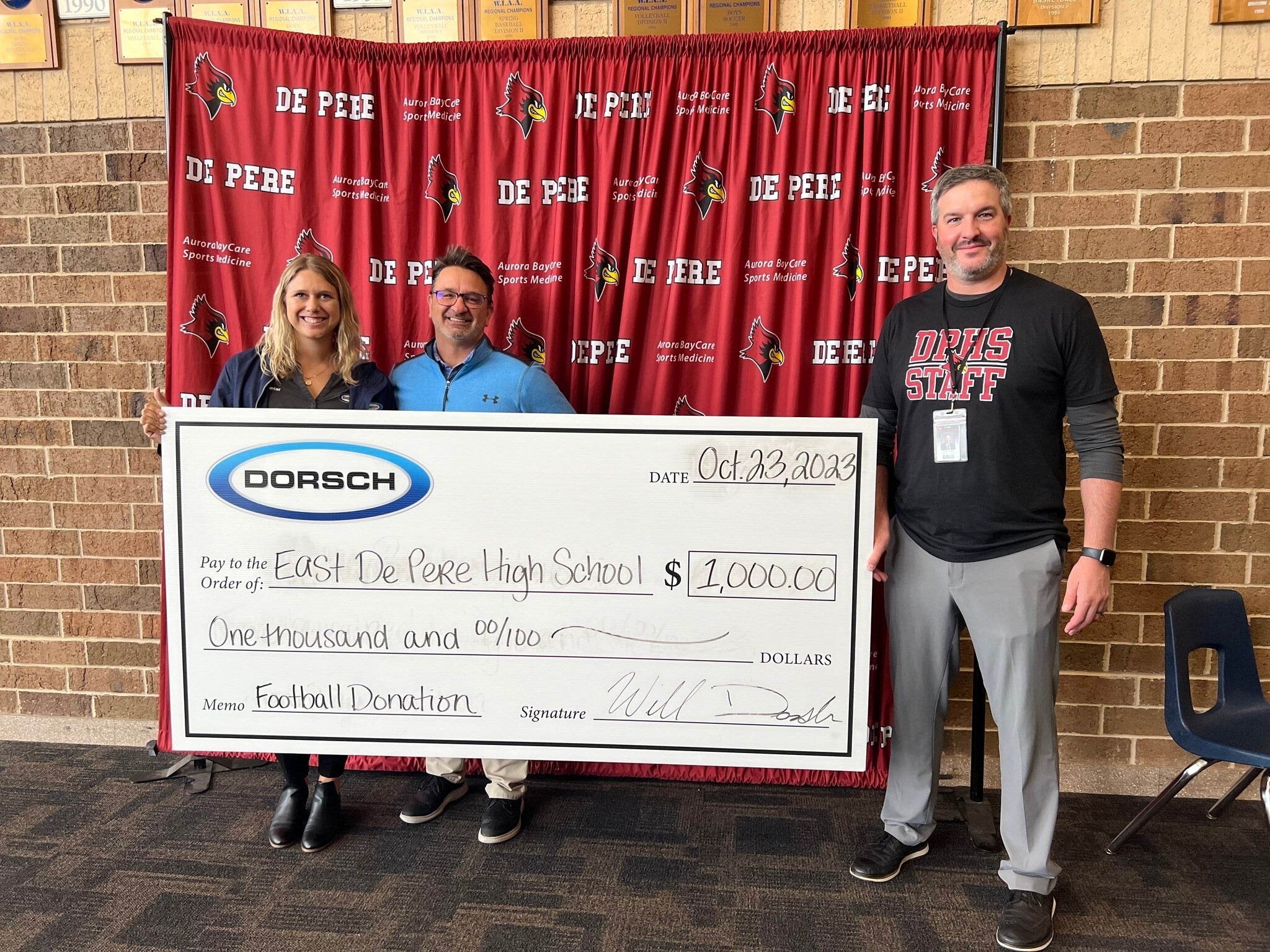 Dorsch Auto Group donation check